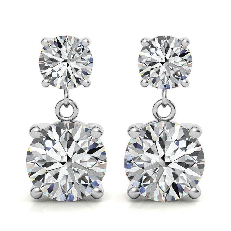 925 Sterling Silver Classic Solitaire Earring AUS-532 - Auory