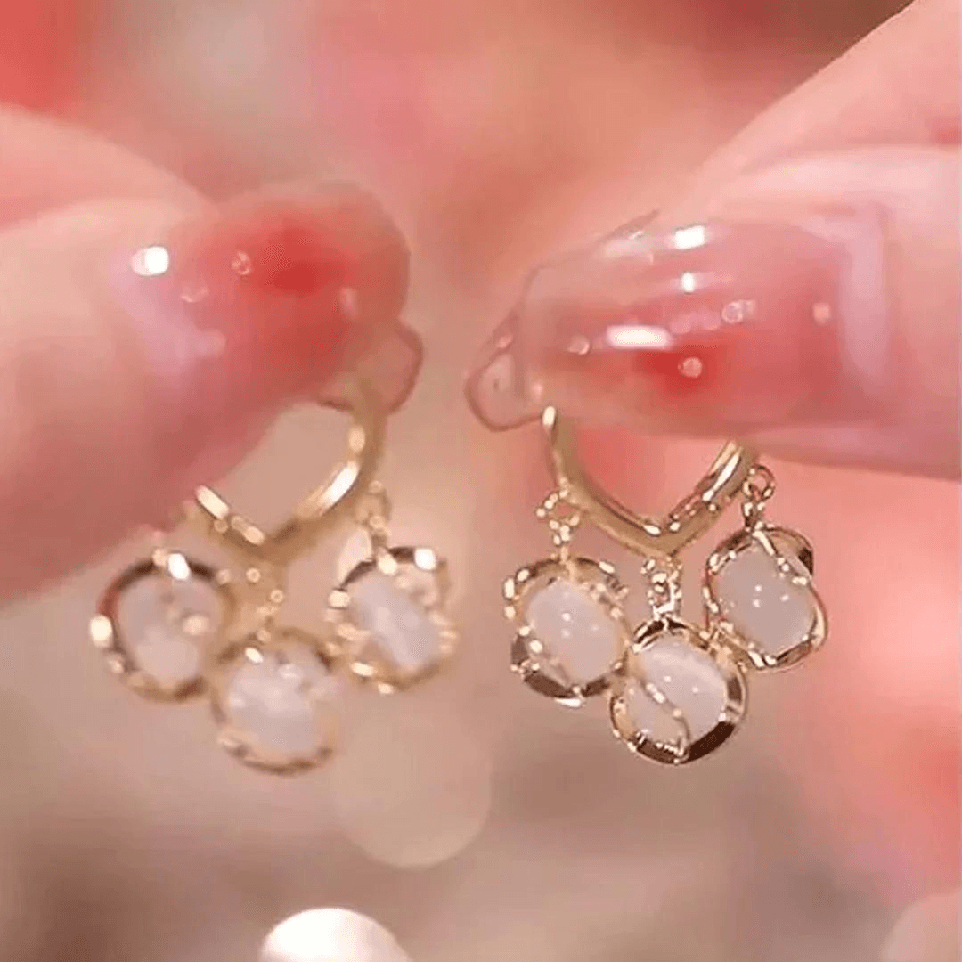 925 Sterling Silver Cultural Heritage Golden Finish East Asian Timeless Earrings - Auory