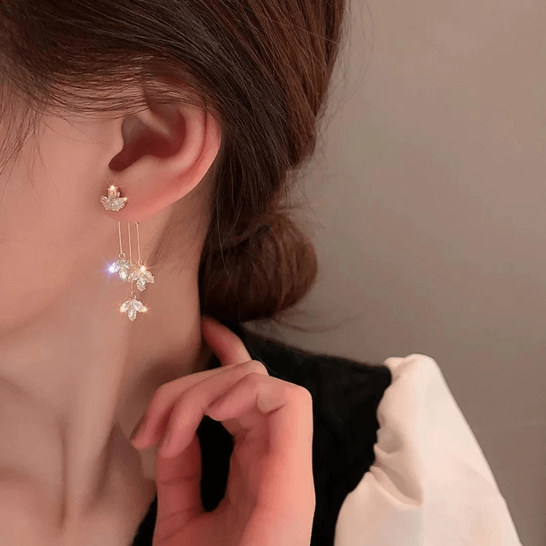 Buy American DIAMOND Silver Pleated CUBIC Zircon Stones Wedding, Bride, and  Party Wear Light Western Look EARCUFF Earrings for Womens and Girls Online  in India - Etsy