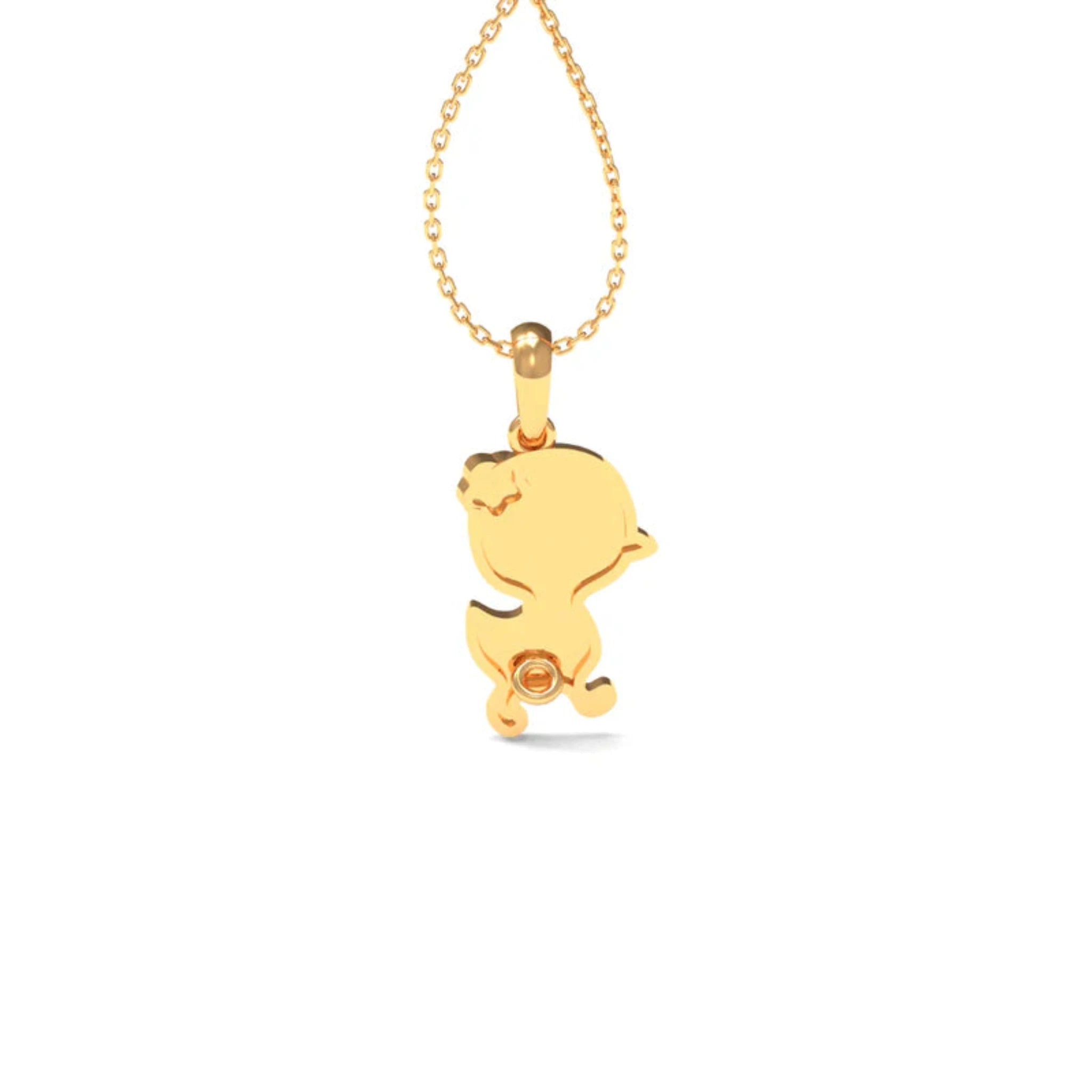 Turquoise Floral Accent Silver Yellow Gold Tiny Duck Cute Pendant For Kids