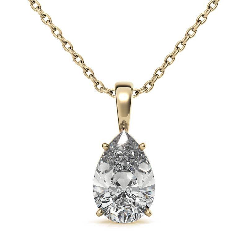 925 Sterling Silver Diamond Elegance Solitaire Pendant AUS-668 - Auory