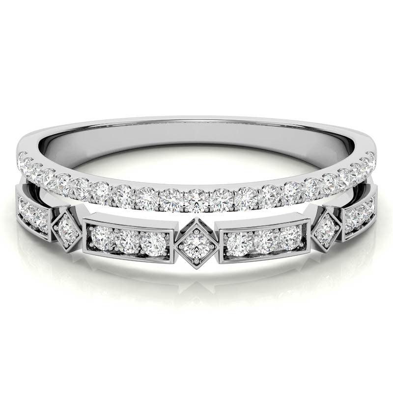 925 Sterling Silver "Double Delight" Women's Band - Auory