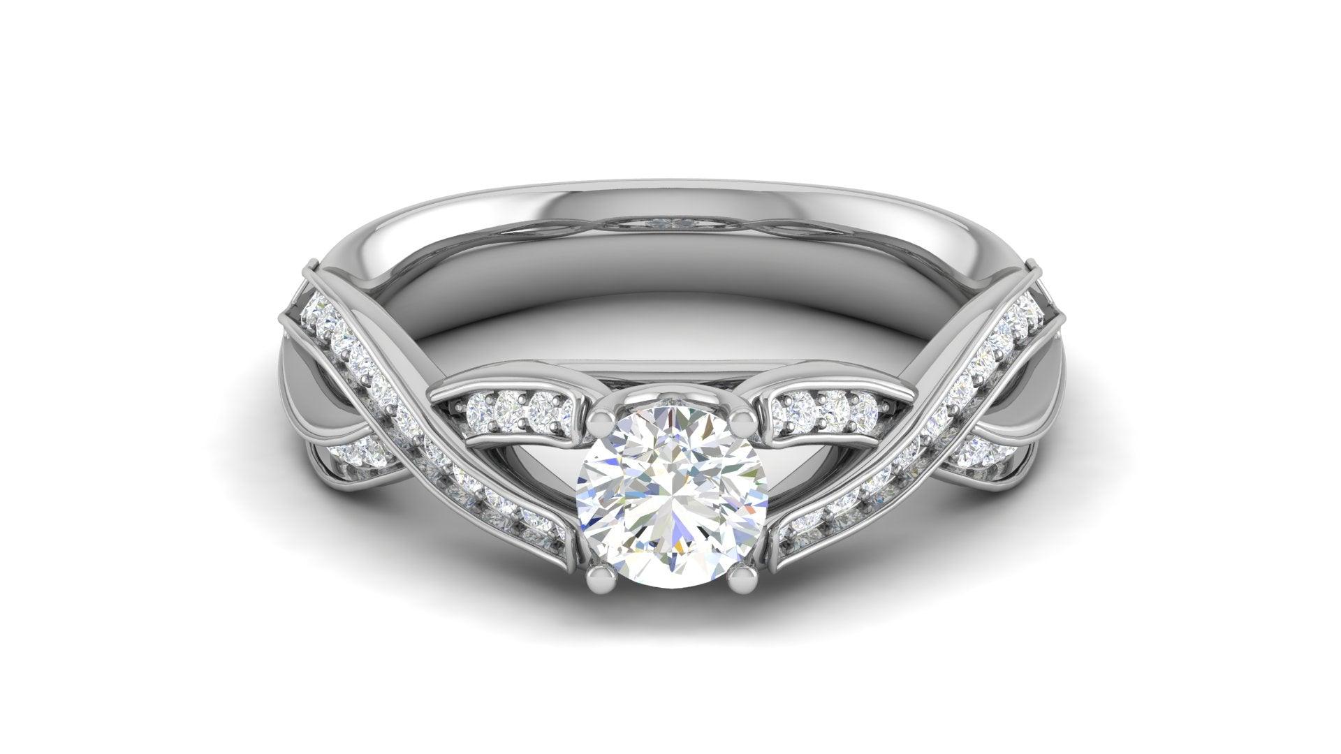 925 Sterling Silver Elegance in the Solitaire Bridal Ring AUS-292 - Auory