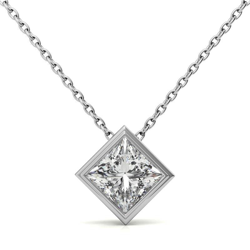 925 Sterling Silver Elegance Solitaire Pendant AUS-645 - Auory