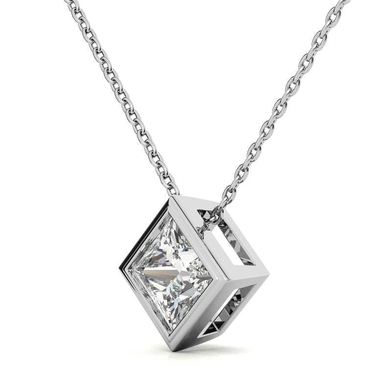 925 Sterling Silver Elegance Solitaire Pendant AUS-645 - Auory
