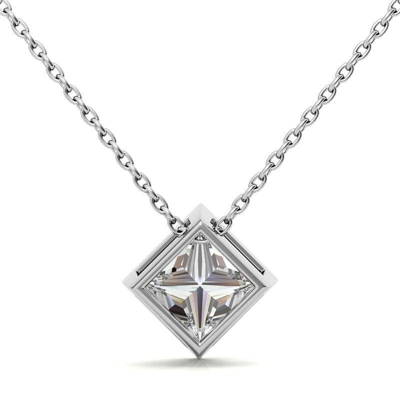 925 Sterling Silver Elegance Solitaire Pendant AUS-645 - Auory