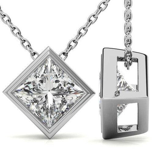 925 Sterling Silver Elegance Solitaire Pendant AUS-645 - Auory