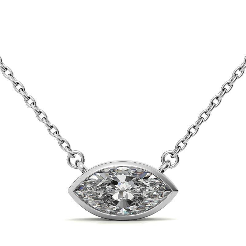 925 Sterling Silver Elegant Solitaire Pendant AUS-656 - Auory