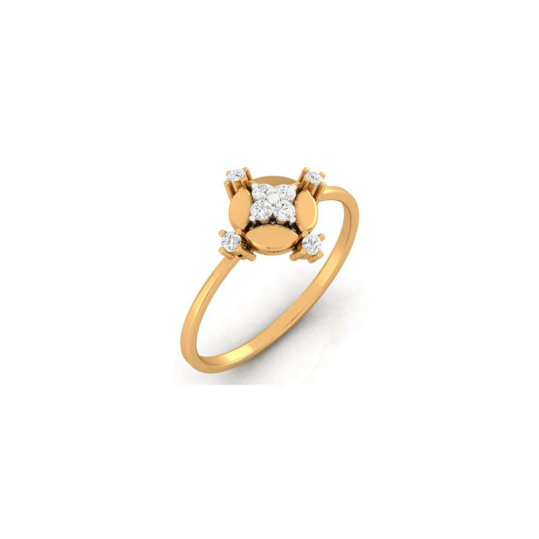 925 Sterling Silver Elegant Timeless Radiant Beauty Lightweight Gold-Plated Ring AUS-384 - Auory