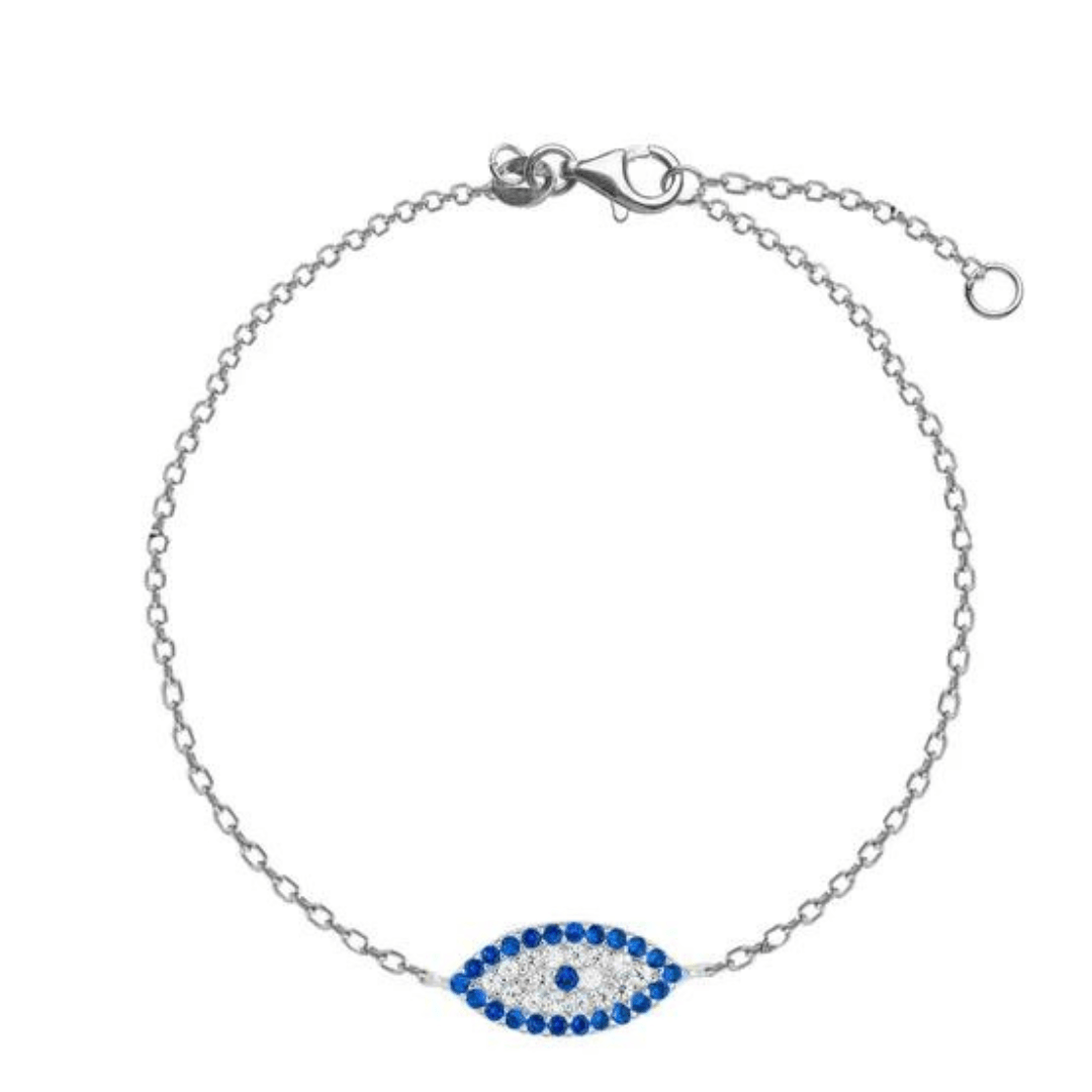 925 Sterling Silver Embrace Protection and Grace with the Evil Eye Bracelet AUS-439 - Auory