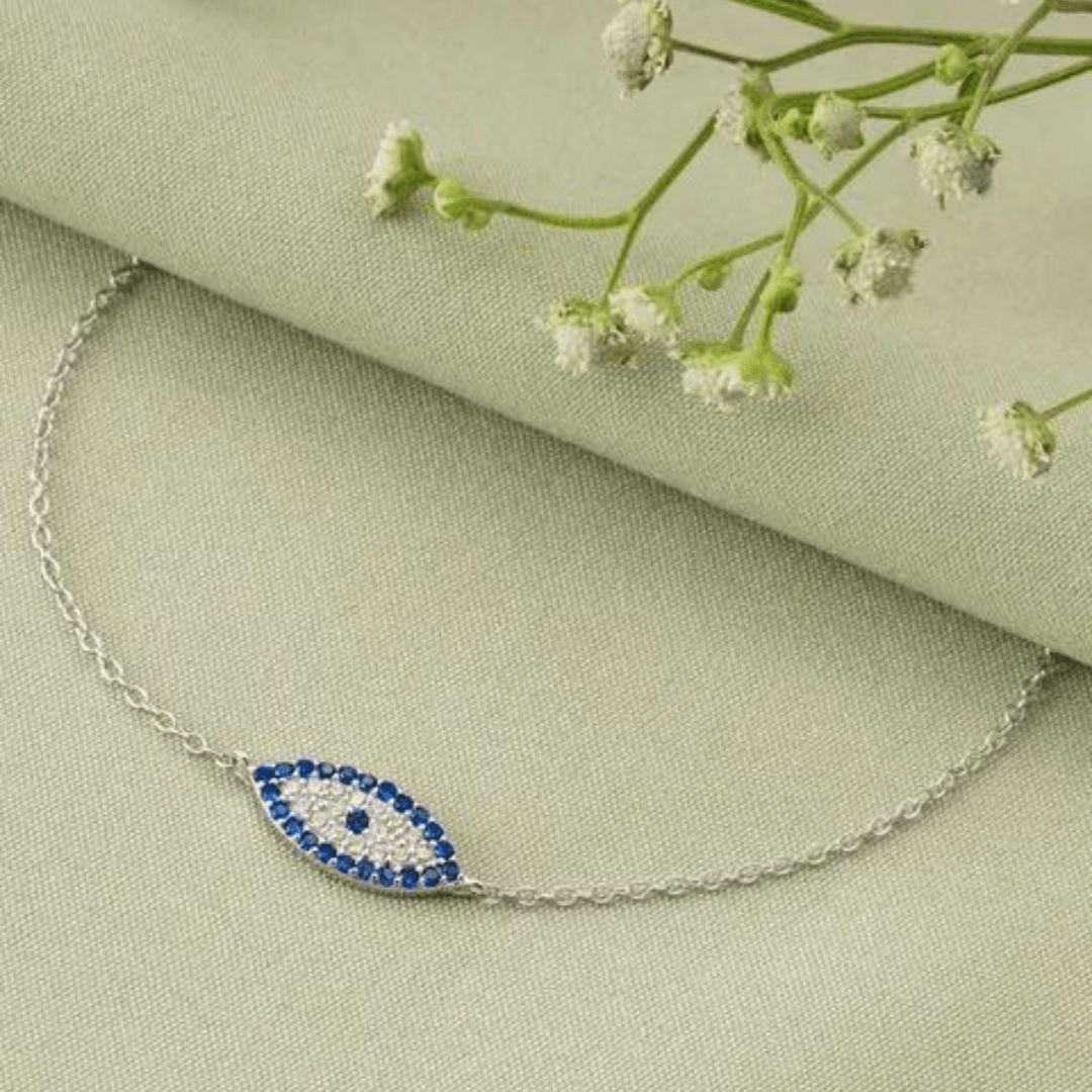 925 Sterling Silver Embrace Protection and Grace with the Evil Eye Bracelet AUS-439 - Auory