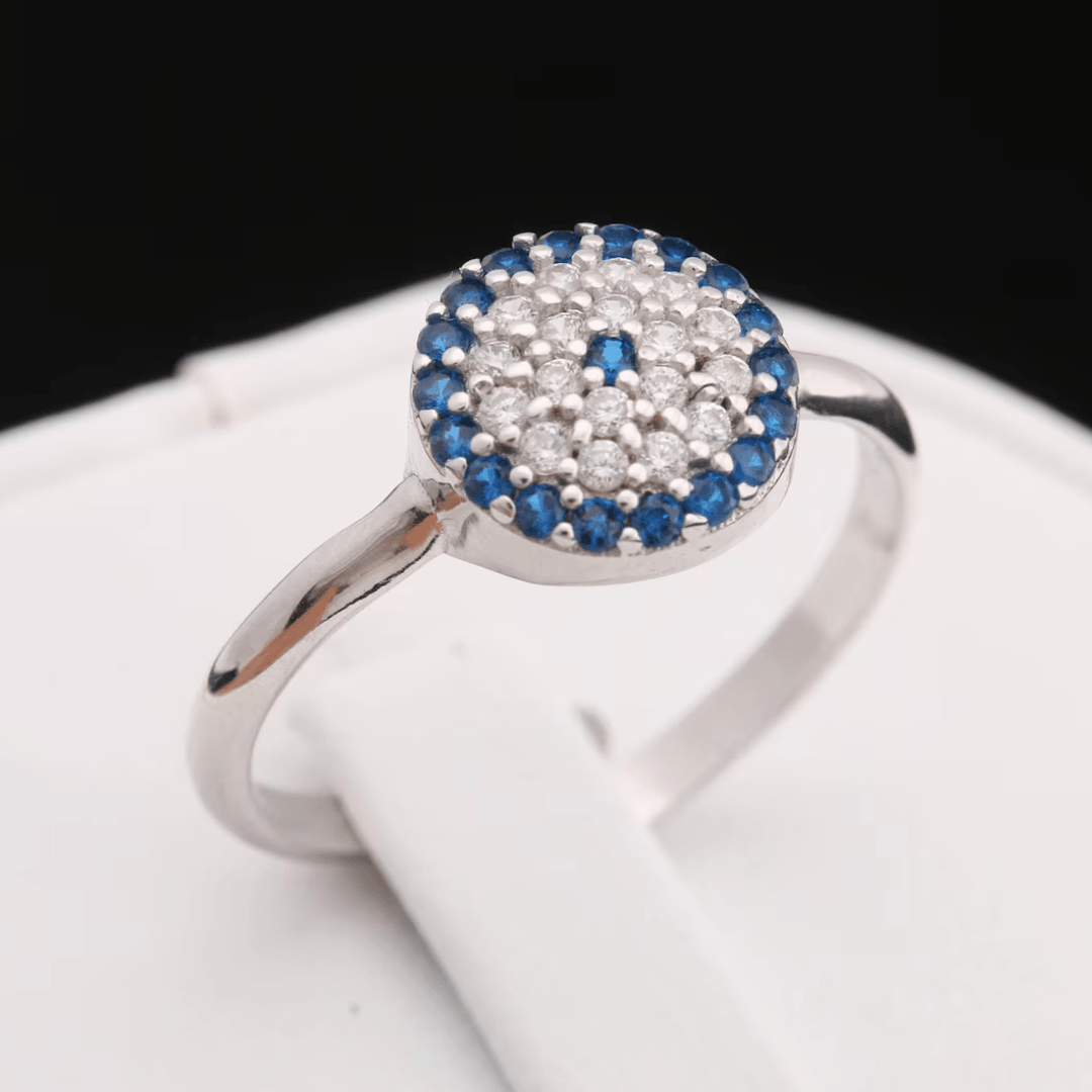 925 Sterling Silver Embrace Protection and Style with the Evil Eye Ring AUS-438 - Auory