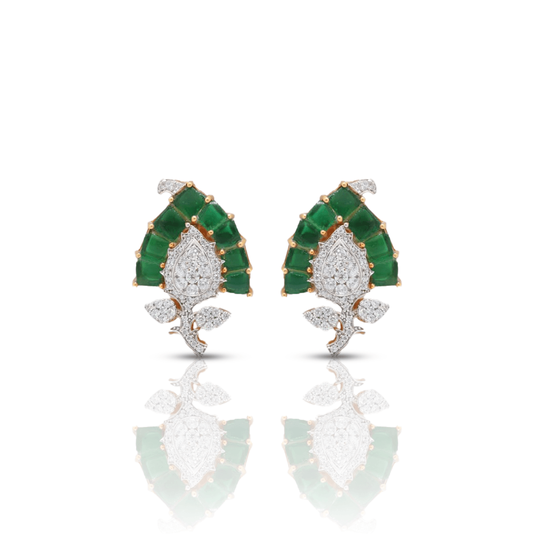 925 Sterling Silver Emerald Green Earring - Auory