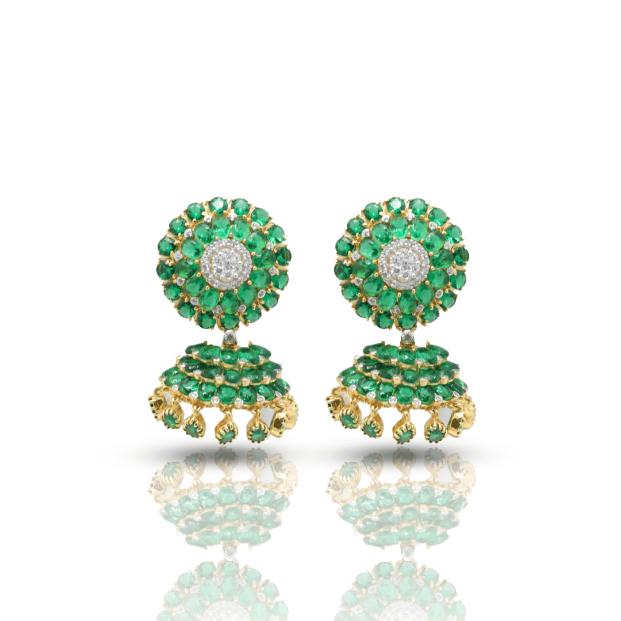 925 Sterling Silver Emerald Green Earring - Auory