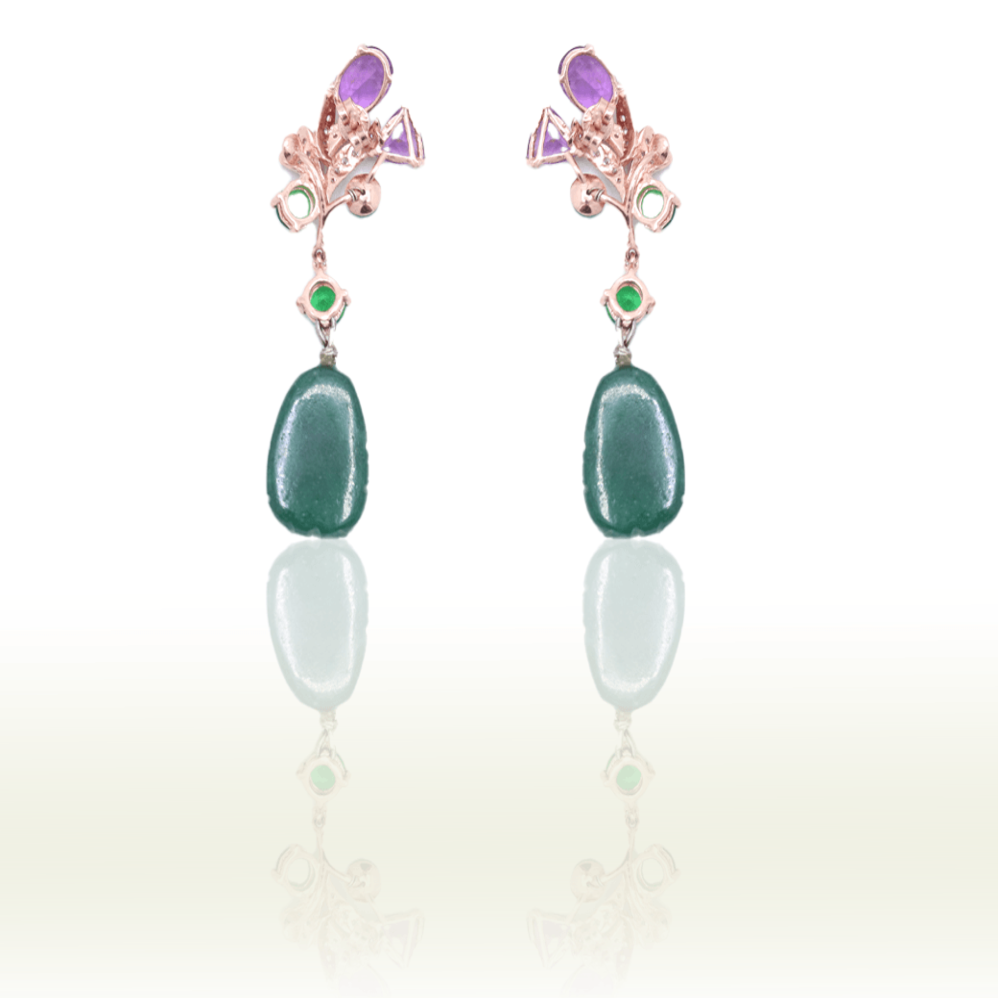 925 Sterling Silver Emerald Green Earring - Auory