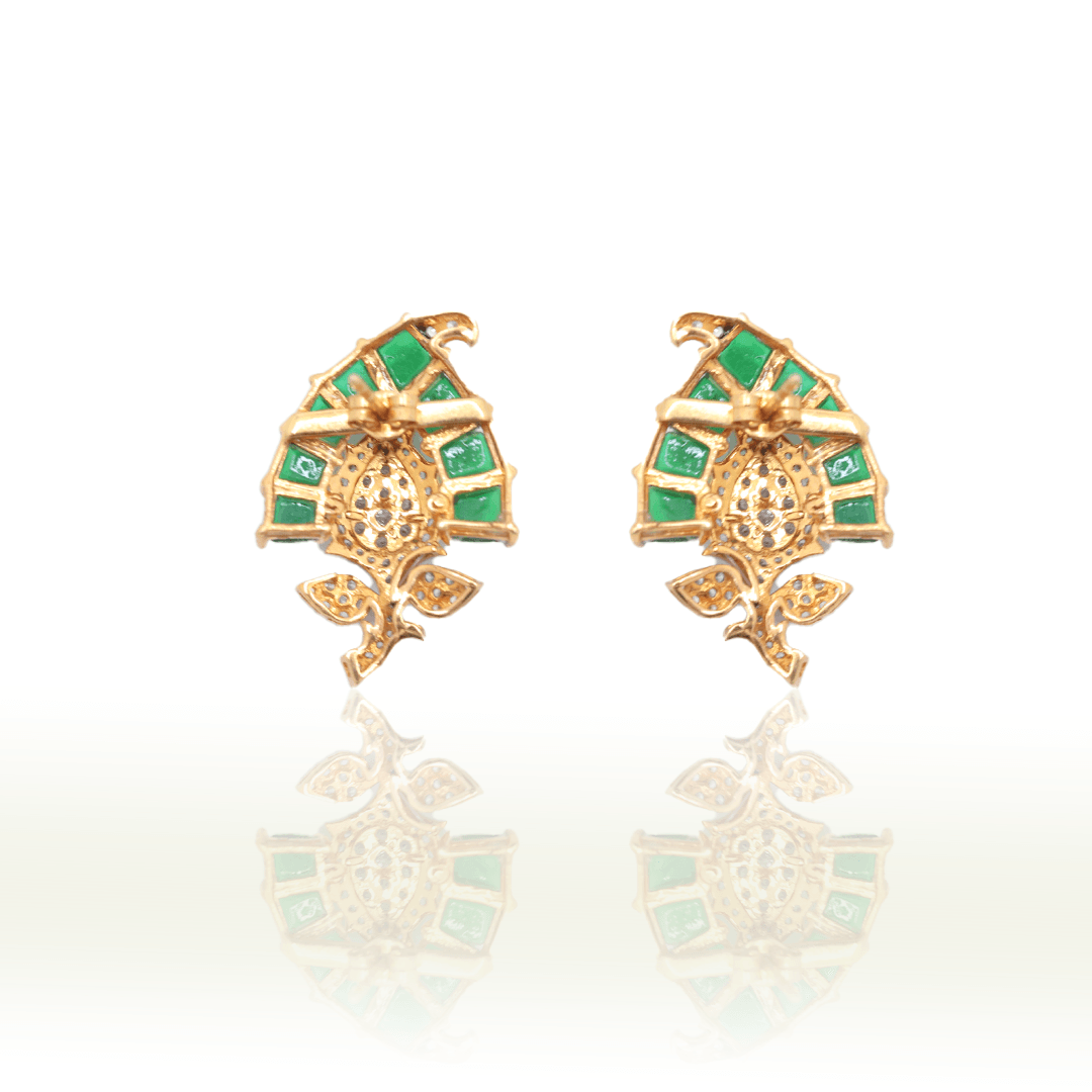 925 Sterling Silver Emerald Green Earring - Auory