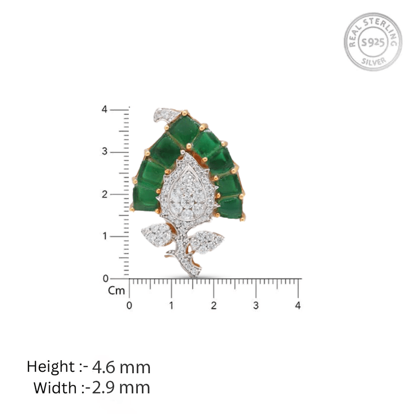 925 Sterling Silver Emerald Green Earring - Auory