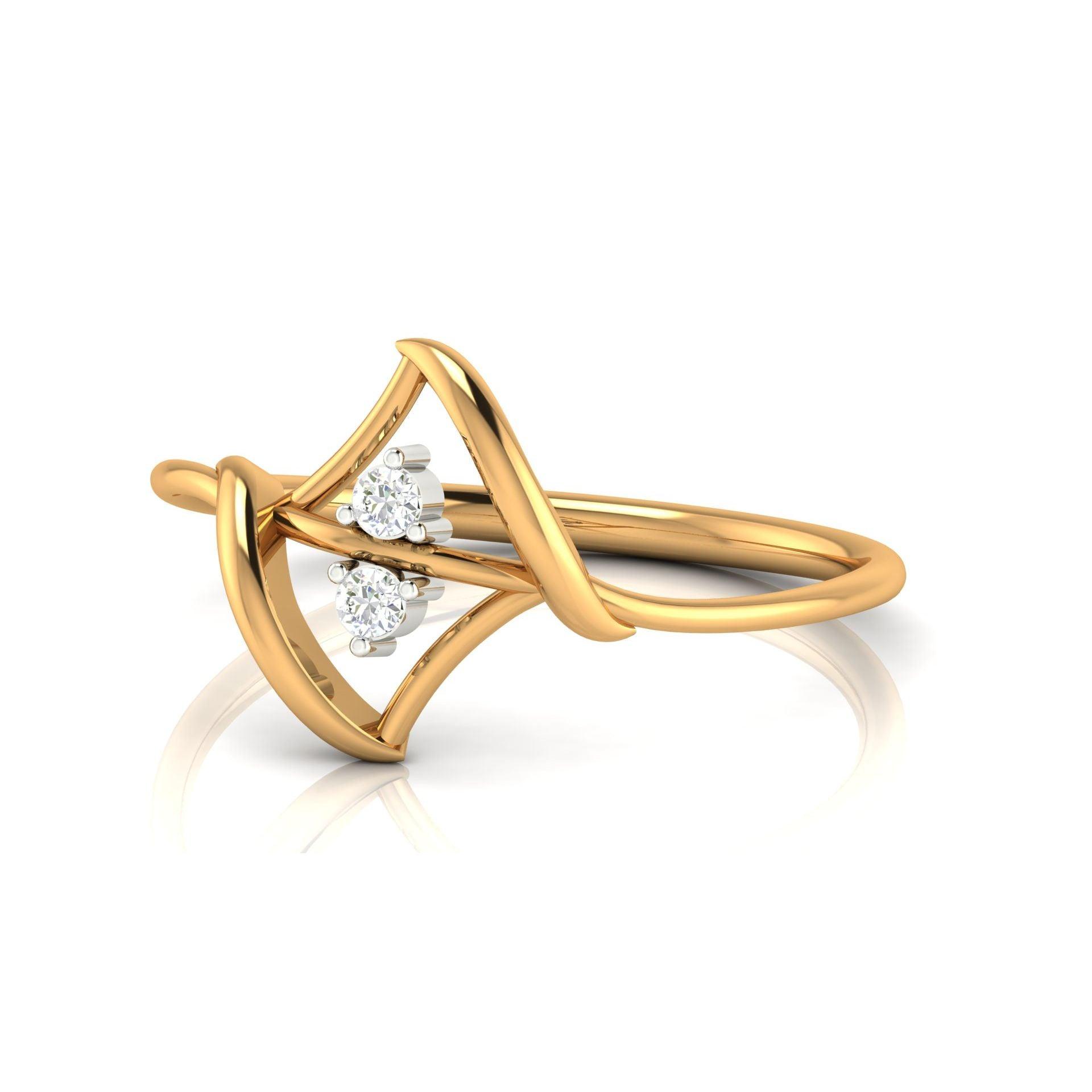 925 Sterling Silver Exquisite Charm Silver Lightweight Gold-Plated Ring AUS-369 - Auory