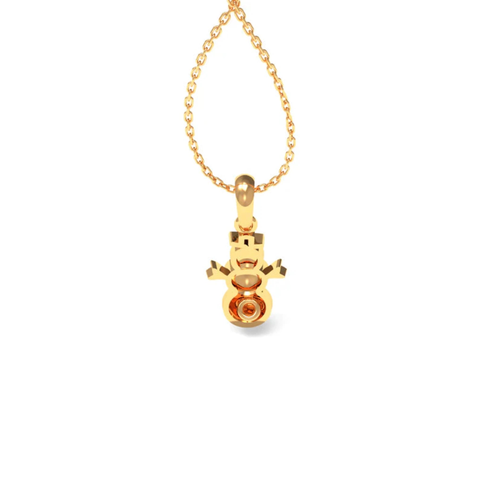 Black AZ Silver Yellow Gold Tiny Frosty Snowman Charm Pendant For Kids