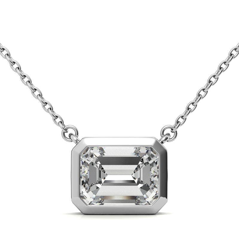 925 Sterling Silver Glamour Solitaire Pendant AUS-654 - Auory
