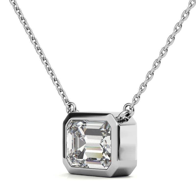 925 Sterling Silver Glamour Solitaire Pendant AUS-654 - Auory