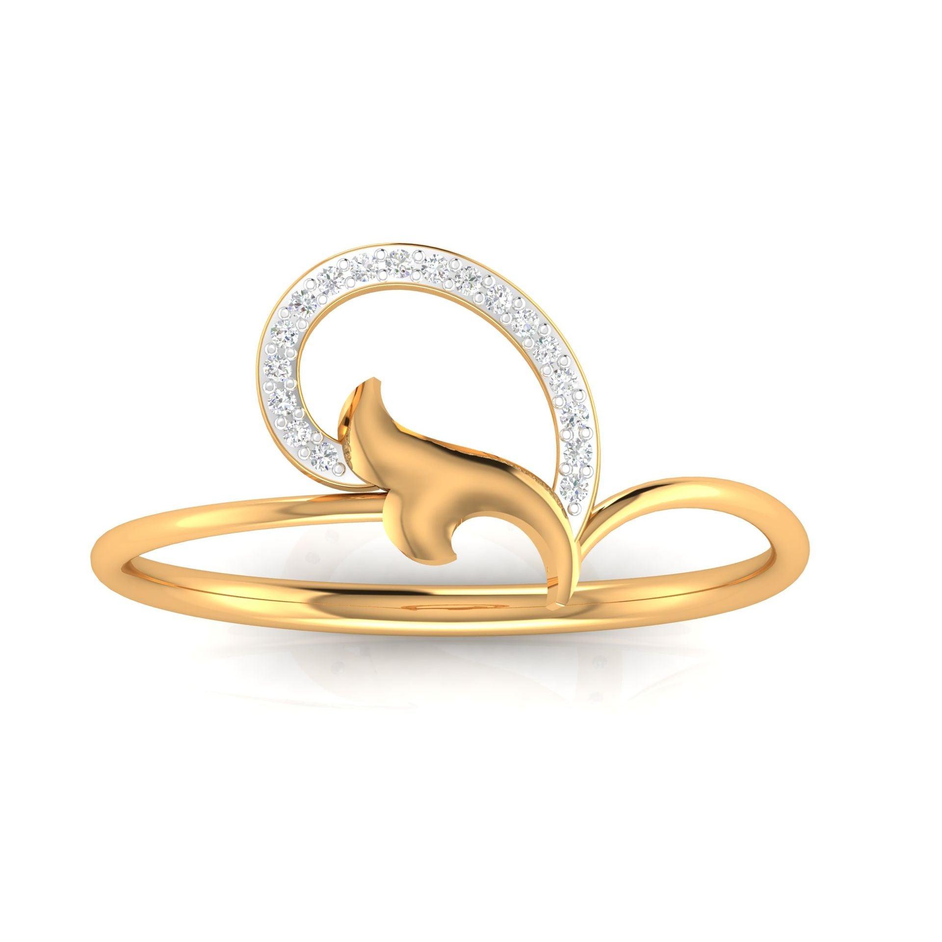 925 Sterling Silver Gleaming Beauty Lightweight Gold-Plated Silver Ring AUS-362 - Auory