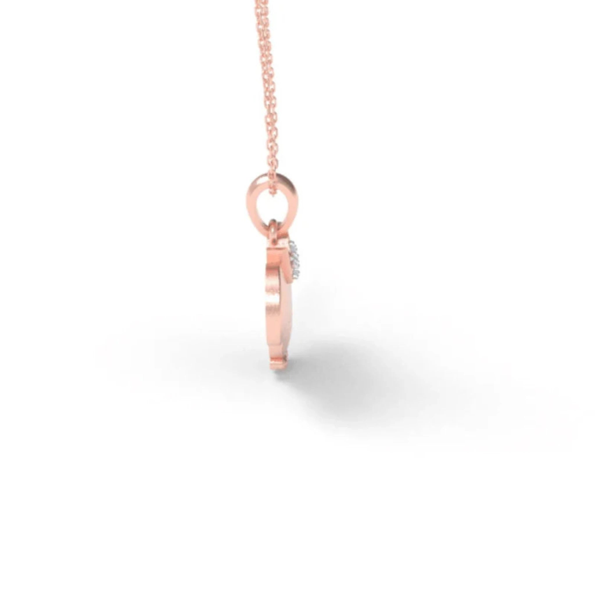 Delicate Silver Rose Gold Crowned Mouse Pendant For Kids