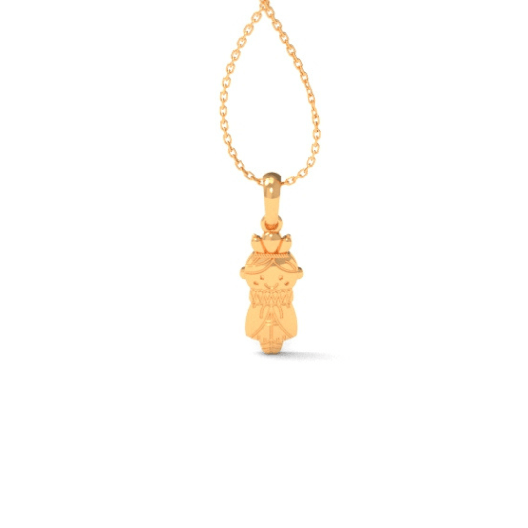 925 Sterling gold Queen Kid's Pendant - Auory
