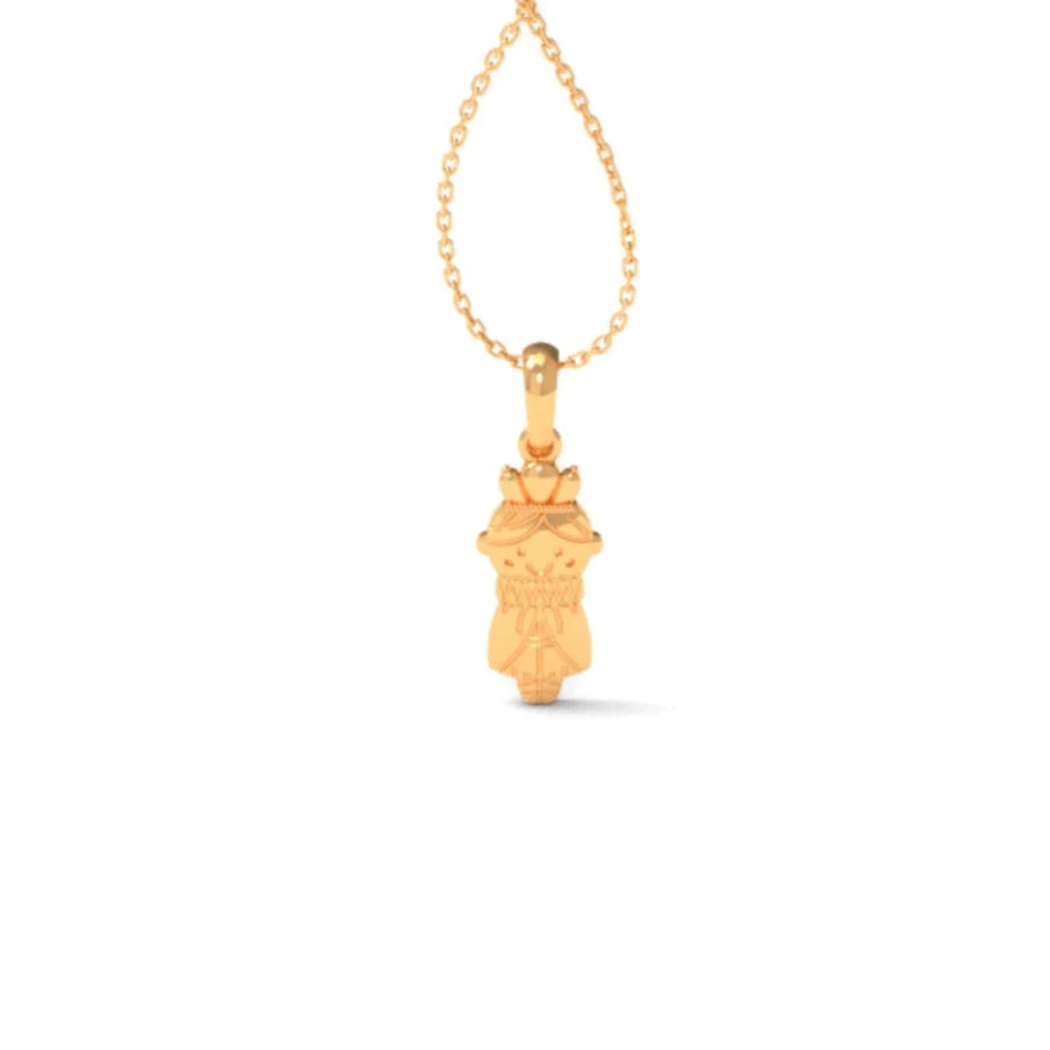 Silver Elegant Baby Princess Yellow Gold Pendant For Kids