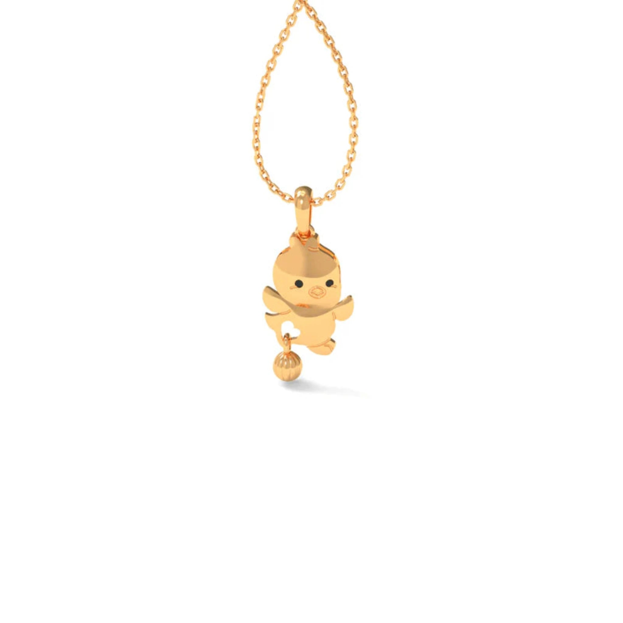 Tiny Animal-Themed Silver Yellow Gold Tweety Bird Pendant For Kids