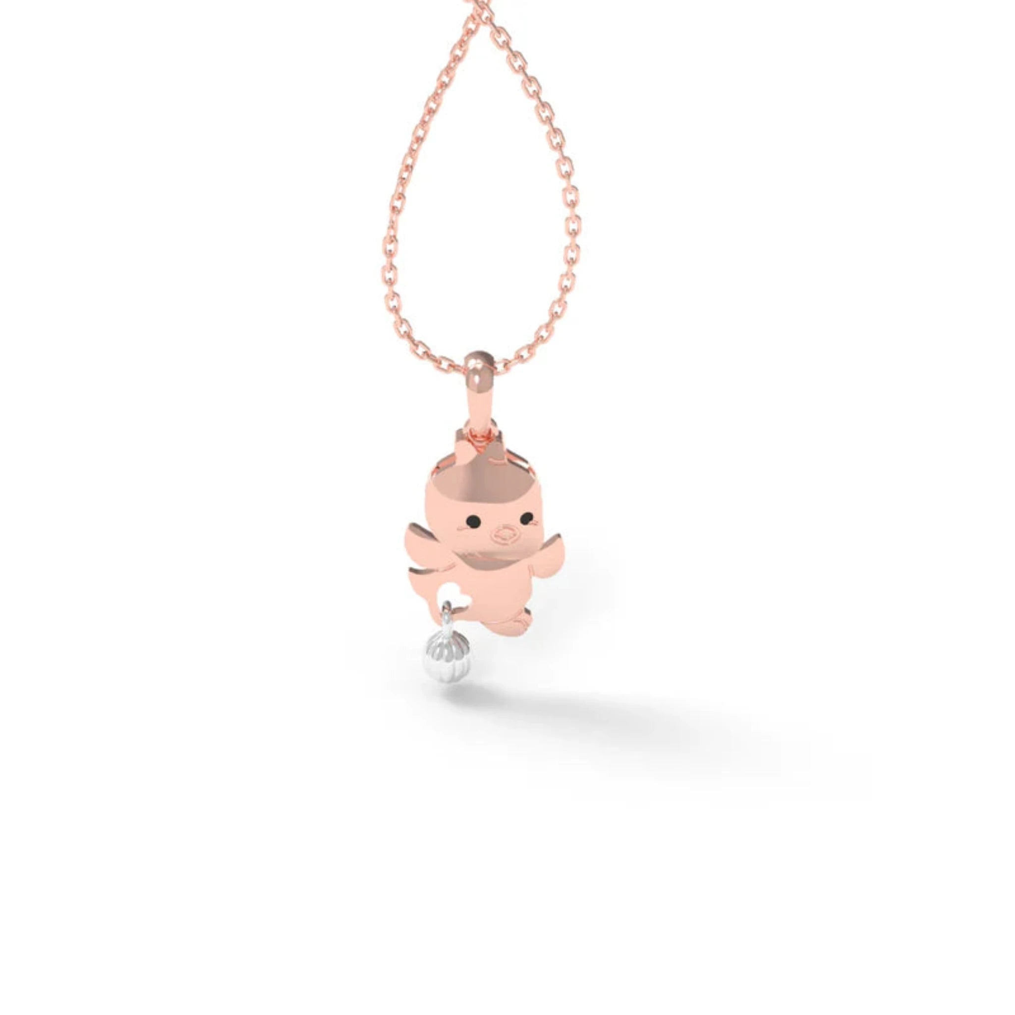 Small Playful Silver Rose Gold Tweety Bird Pendant For Kids