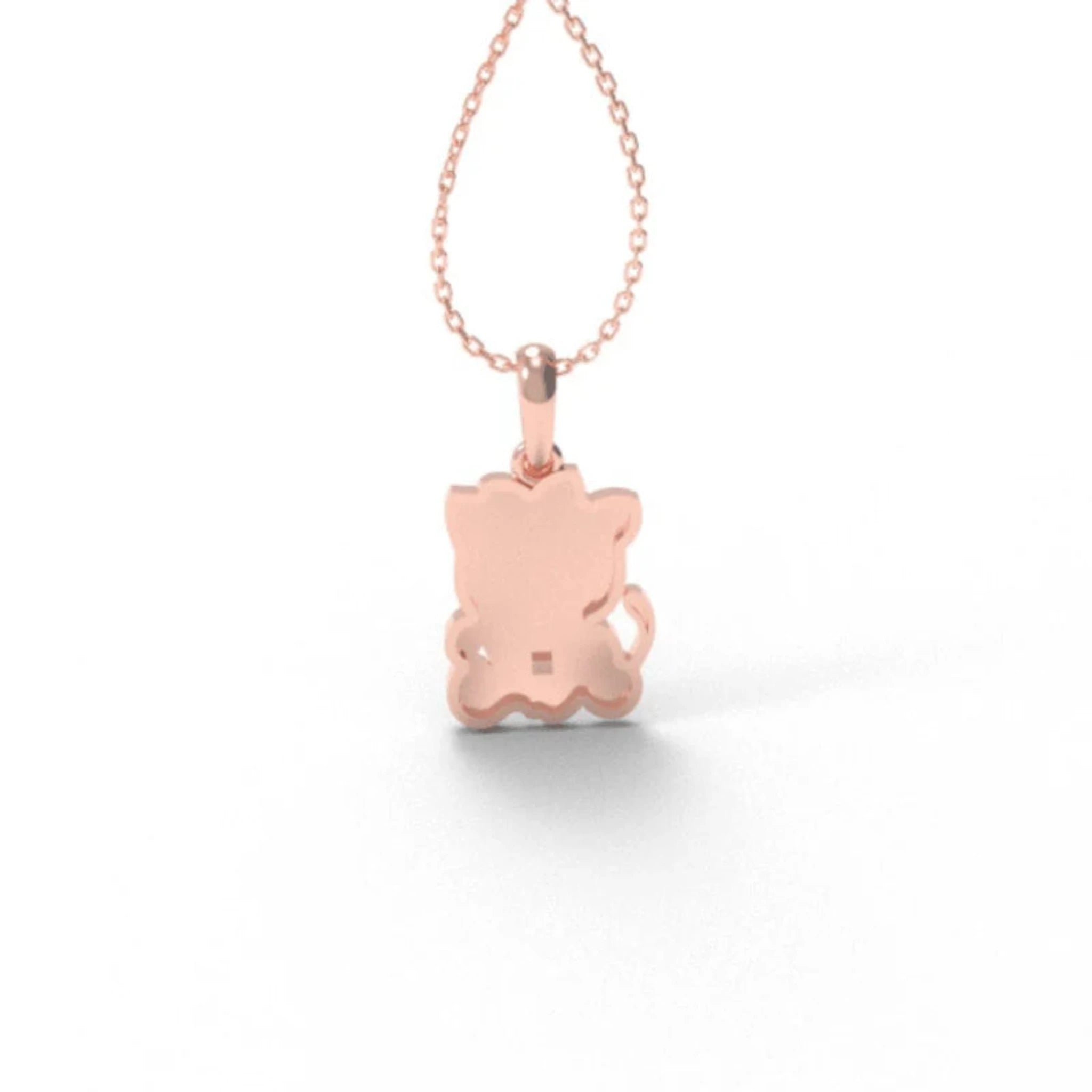 Adorable Kitty Rose Gold Silver Enamel Bow Pendant For Kids