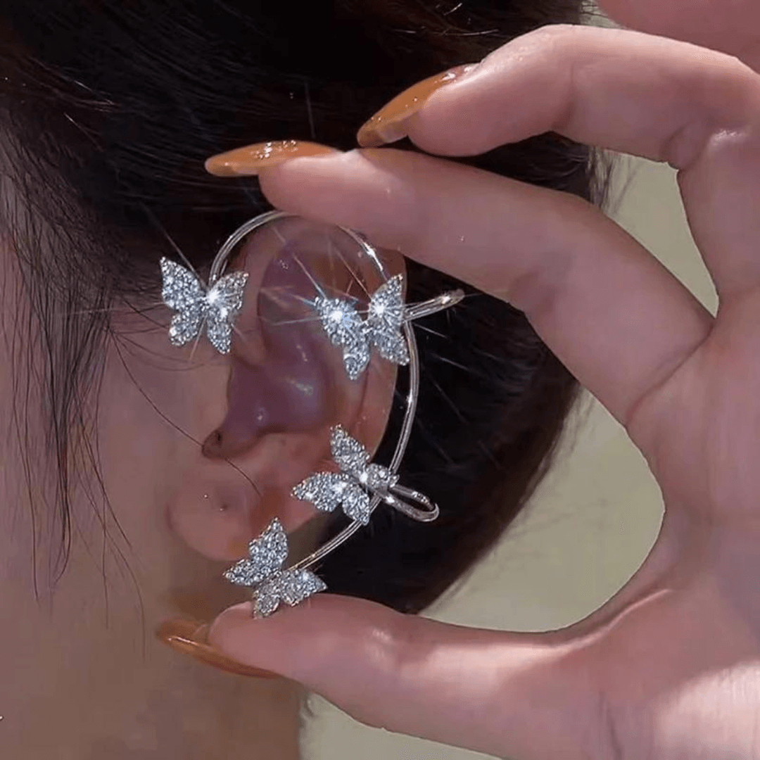 925 Sterling Silver Mystical Symmetry Butterfly Art Created East Aisa Earrings - Auory
