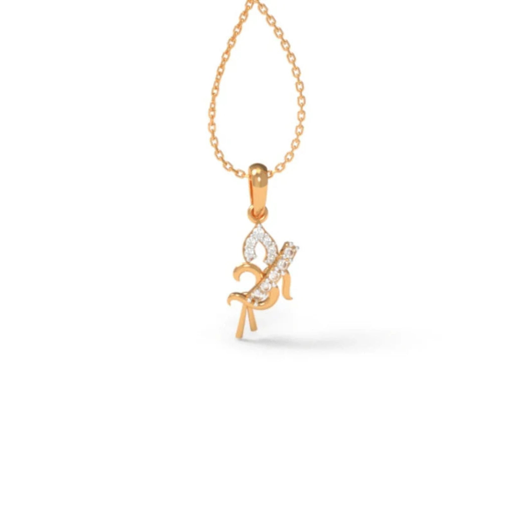 Elegant Symbolic Silver Yellow Gold Om Pendant for Kids