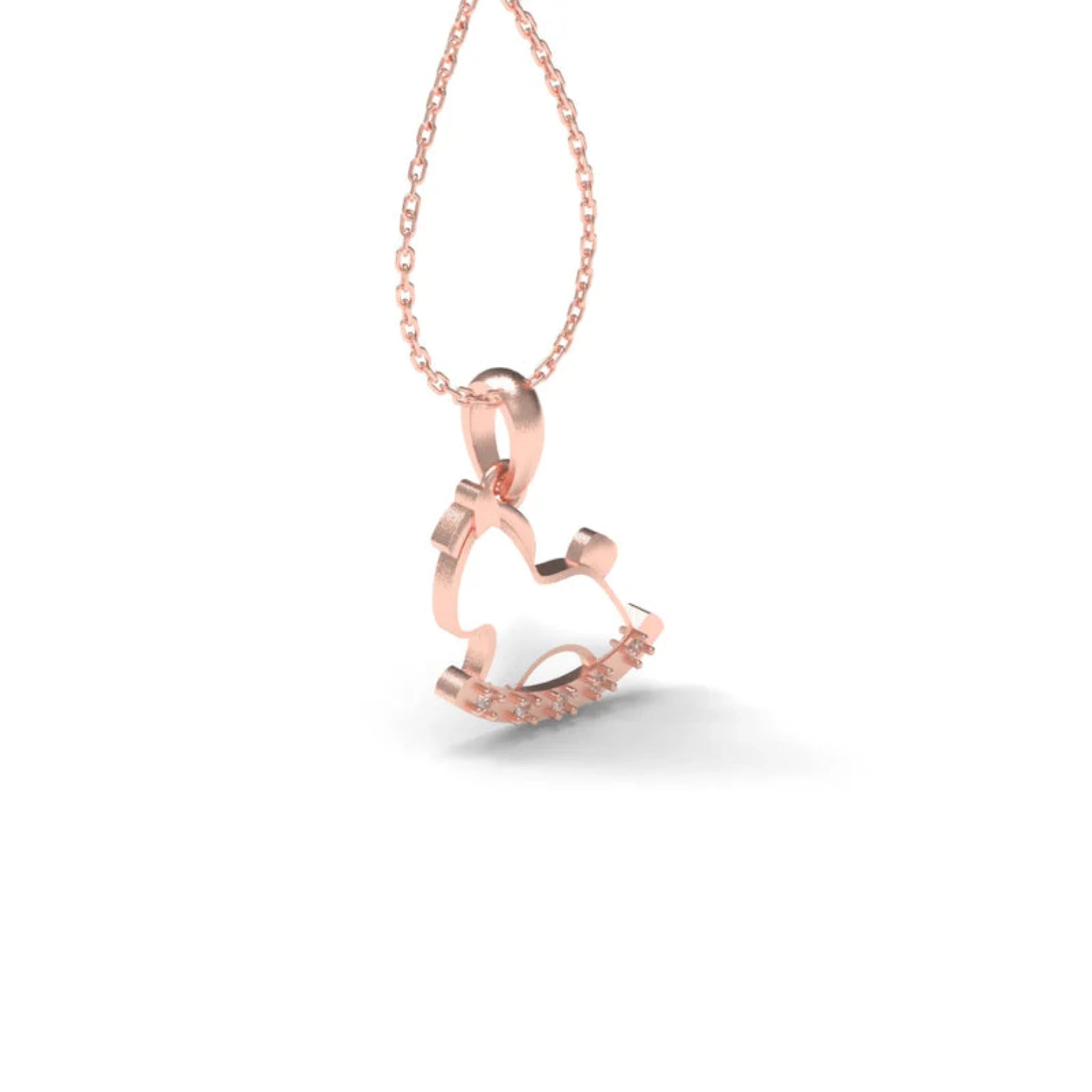 Silver Unicorn Rose Gold Pendant For Kids