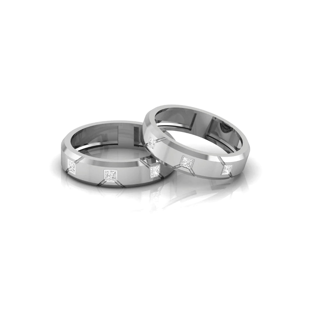 Silver Lining Couple Rings