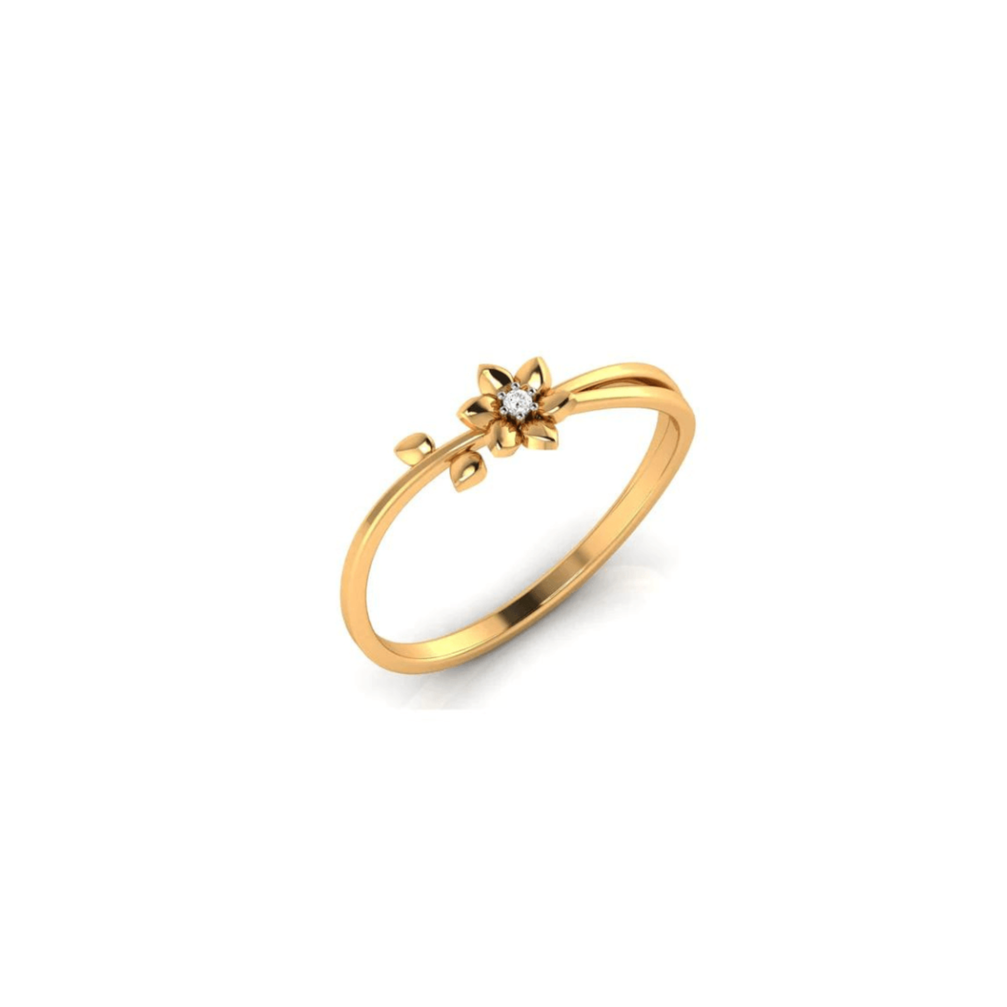 Silver Yellow Gold Plated Adjustable Blossom Flower Elegant Ring For Women