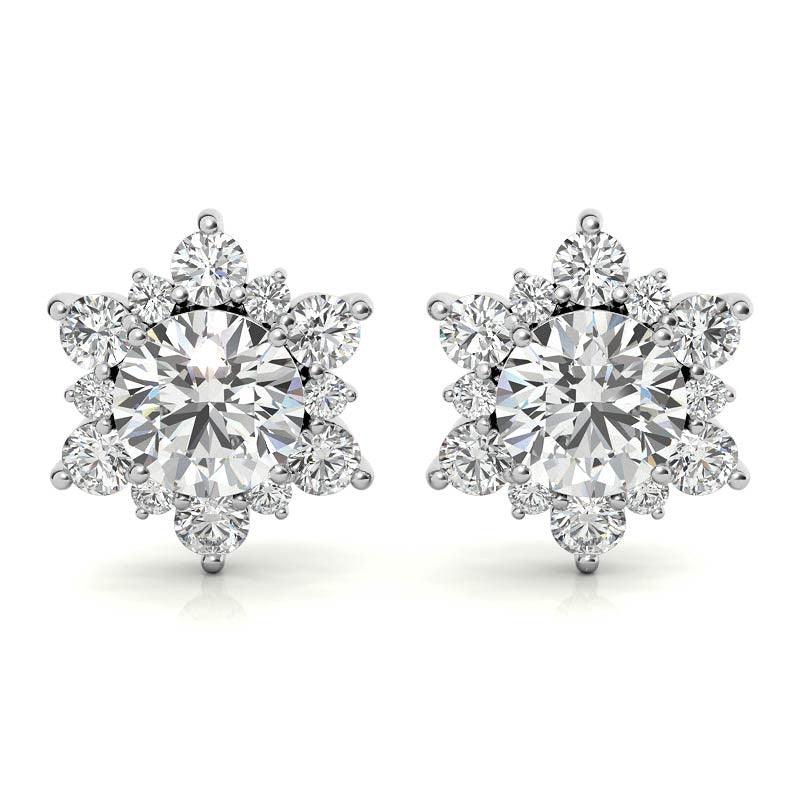 925 Sterling Silver Radiant Solitaire Earring AUS-558 - Auory