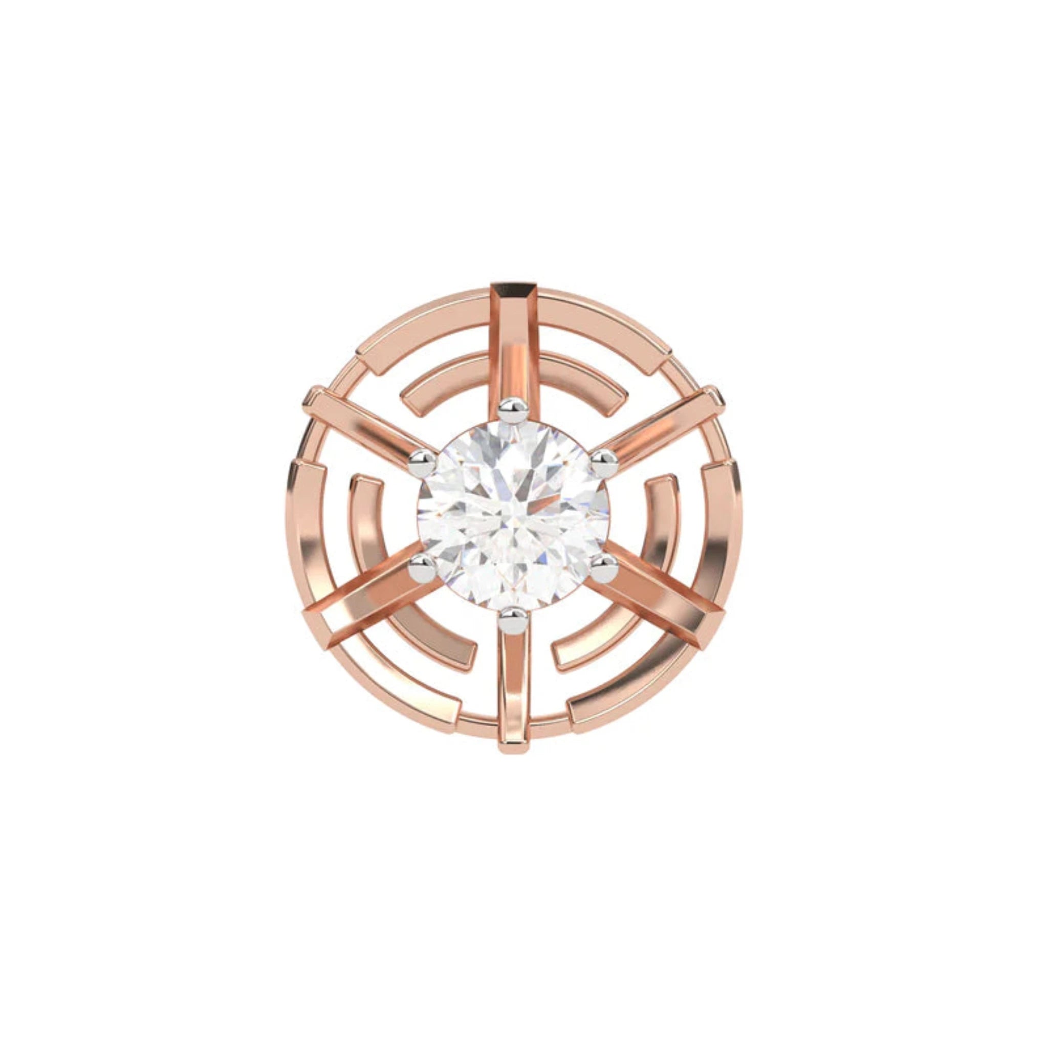 Rose Gold Adjustable Silver Geometric Round Stud Earrings For Woman