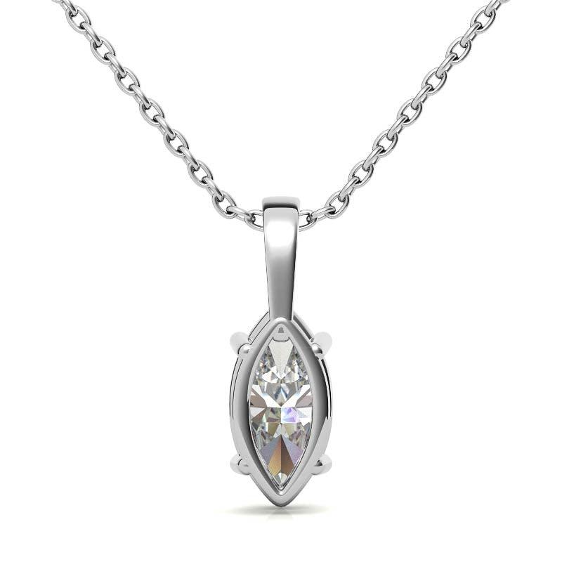 925 Sterling Silver Round Elegance Solitaire Pendant AUS-670 - Auory