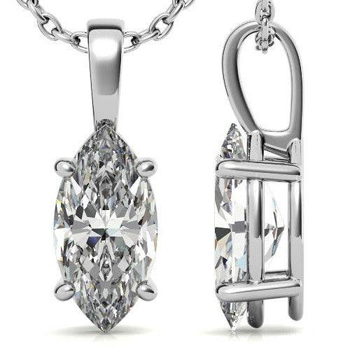 925 Sterling Silver Round Elegance Solitaire Pendant AUS-670 - Auory