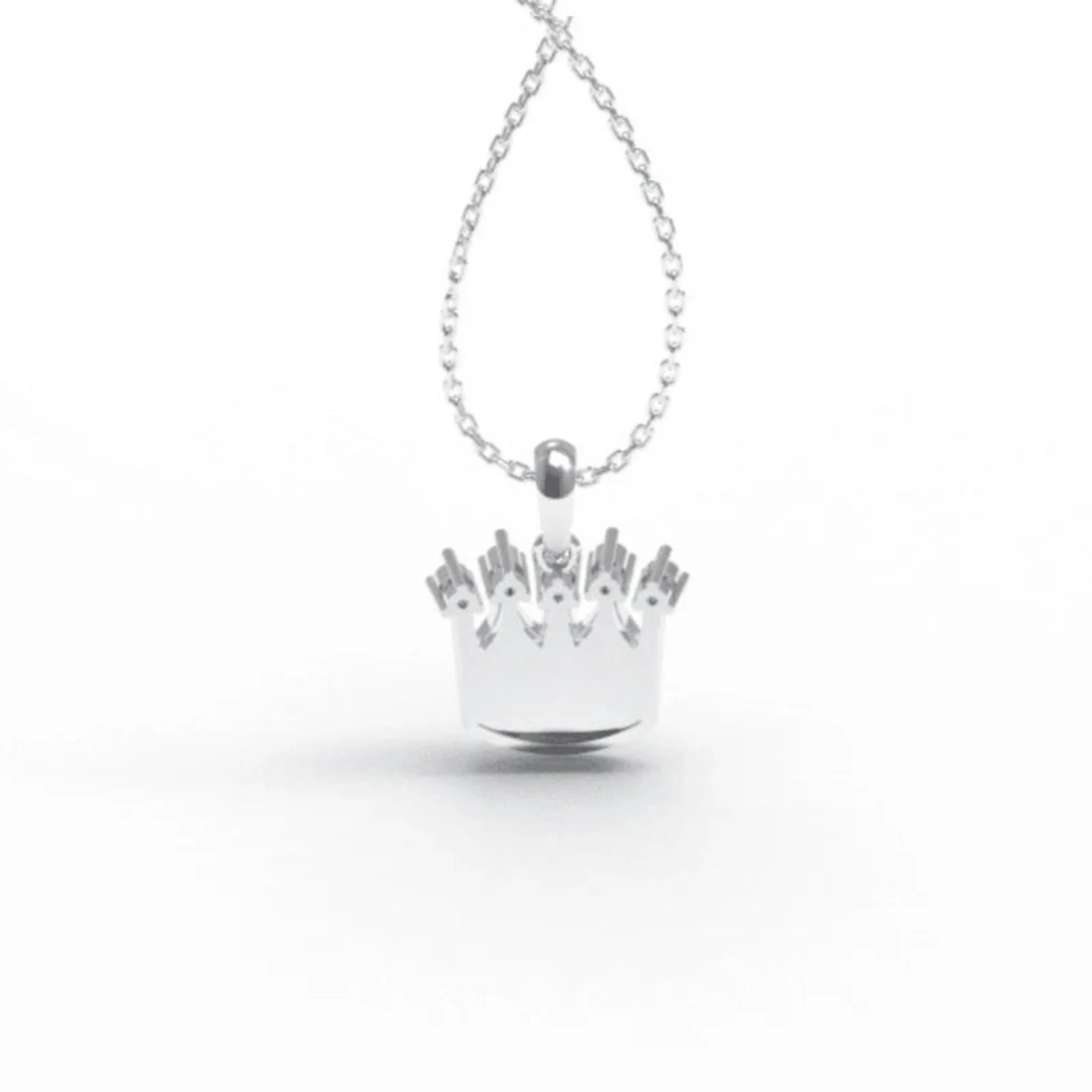 Silver Enamel Red Yellow Mini Royal Crown White Gold Pendant For Kids