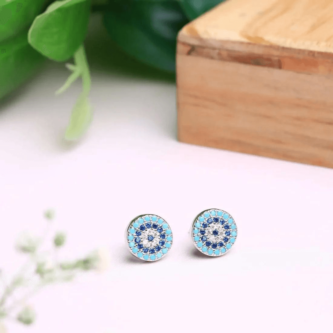 925 Sterling Silver Shades of Sea Studs Earrings - Auory