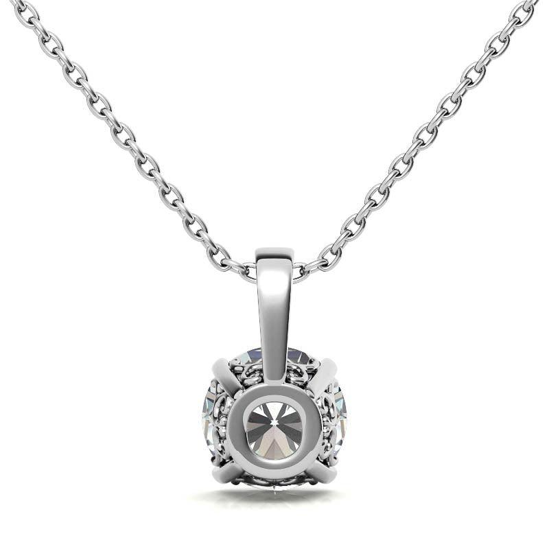 925 Sterling Silver Shimmering Solitaire Pendant AUS-650 - Auory