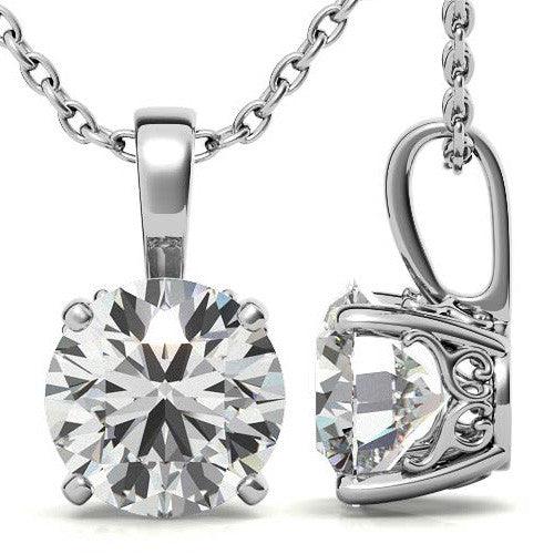 925 Sterling Silver Shimmering Solitaire Pendant AUS-650 - Auory