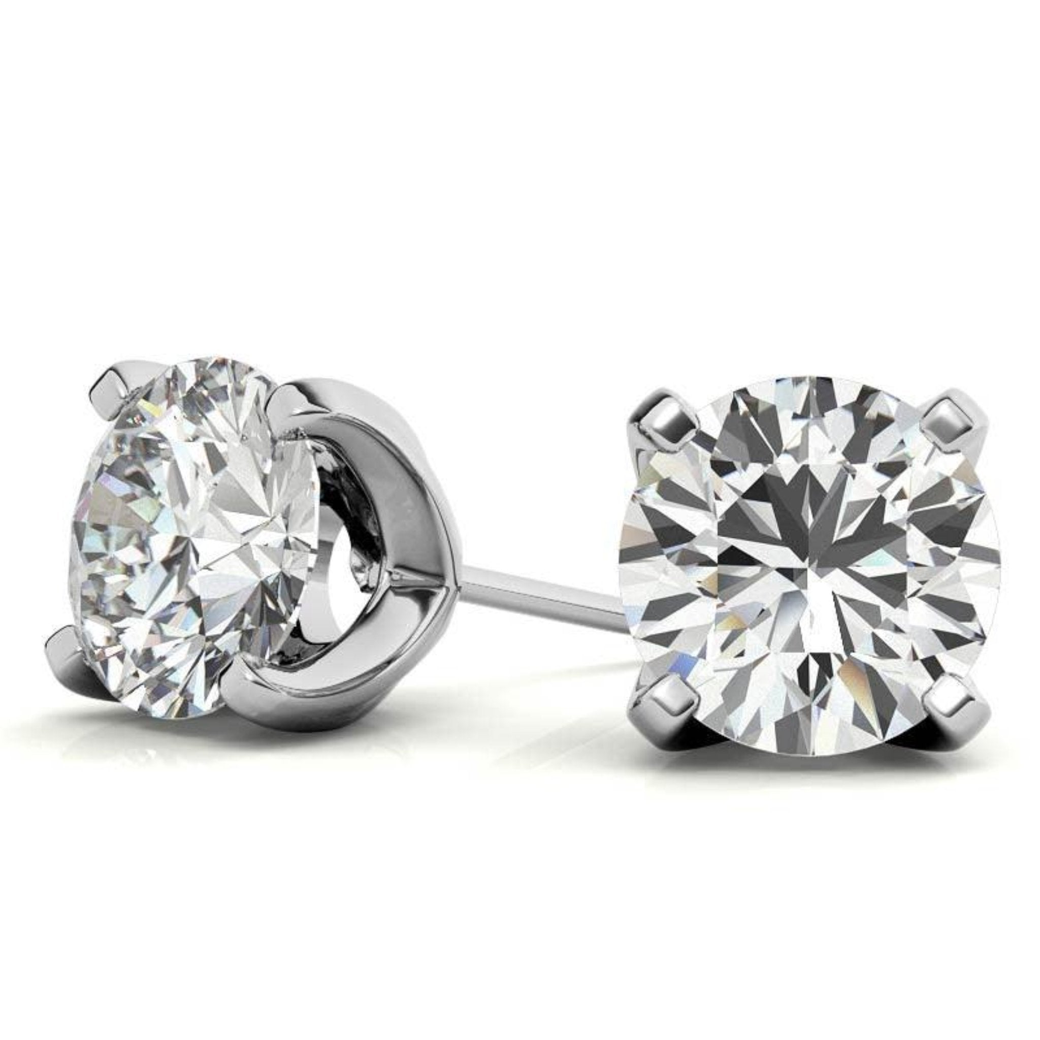 Brilliant Round-Cut Simulated White Gold Silver Diamond Earring For Woman