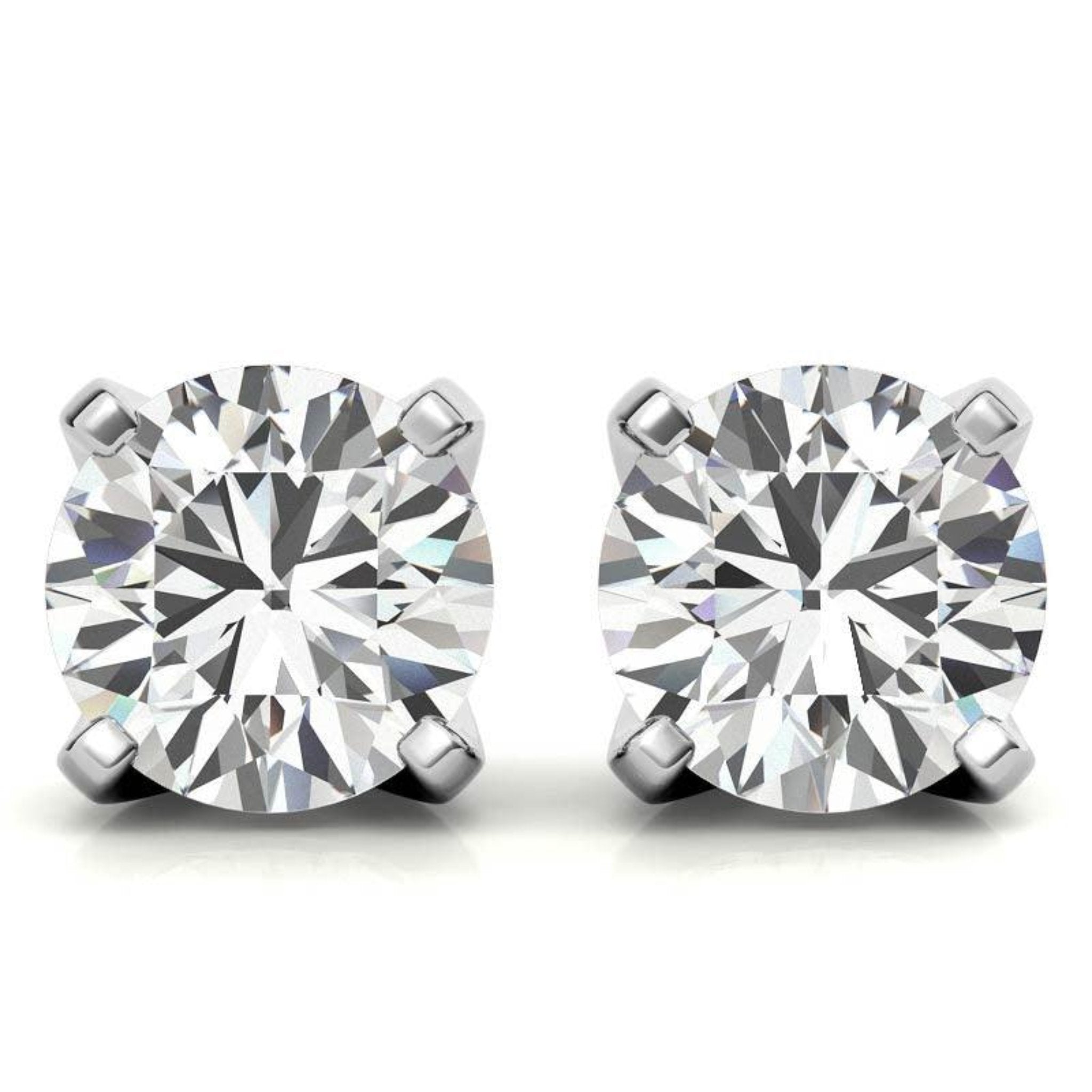 Brilliant Round-Cut Simulated White Gold Silver Diamond Earring For Woman