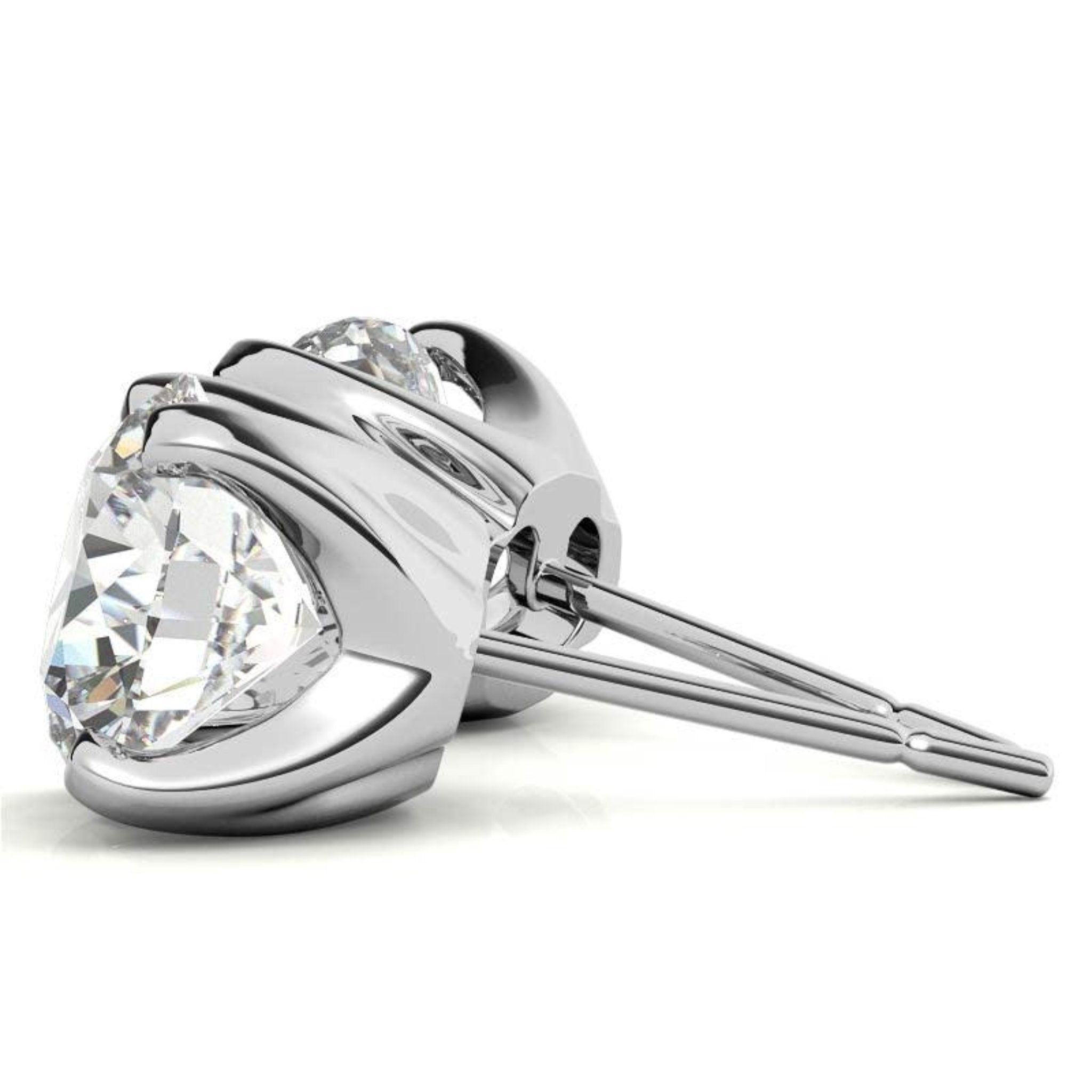 Brilliant Round-Cut Simulated White Gold Silver Diamond Earring For Woman