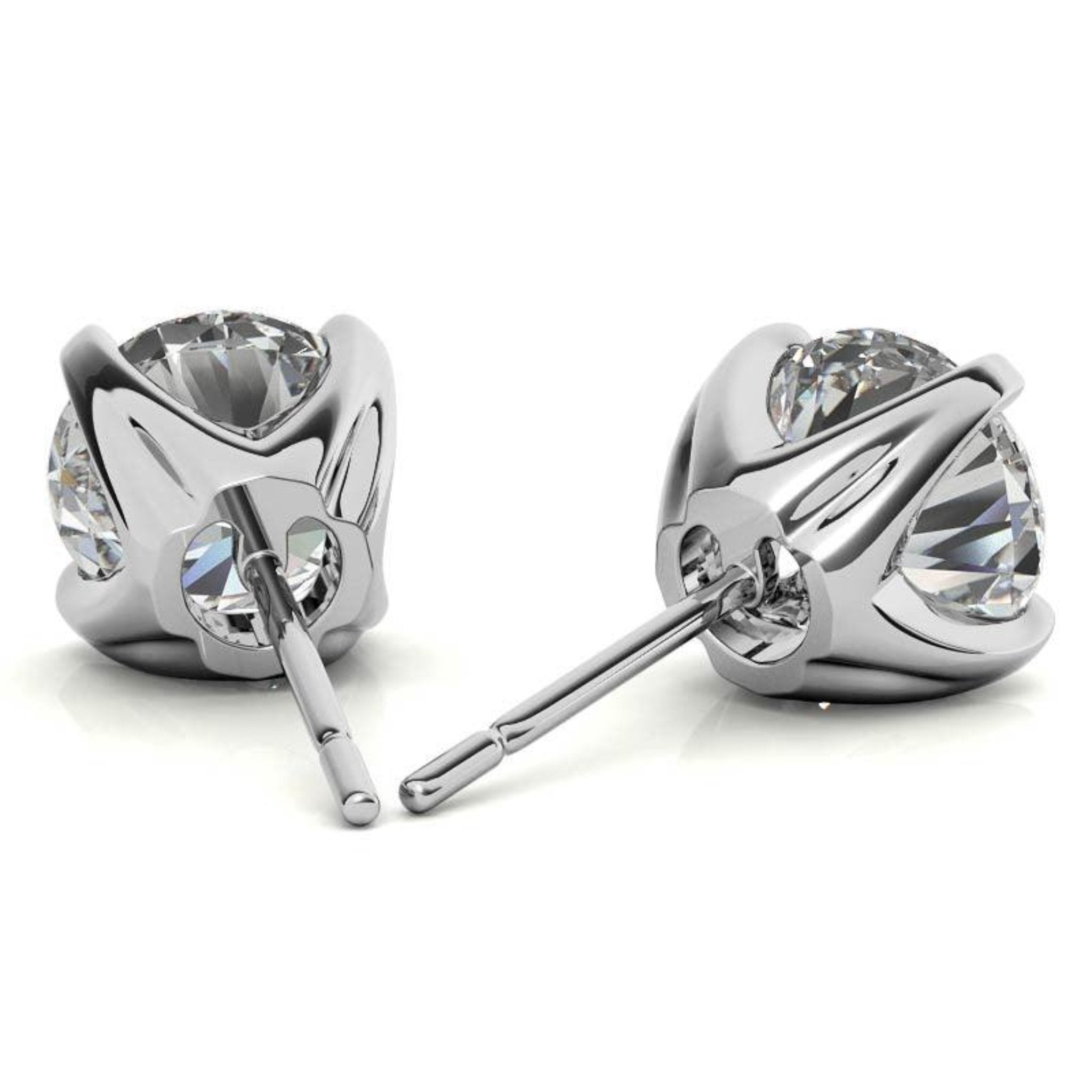 Brilliant Round-Cut Simulated White Gold Silver Diamond Earring For Woman