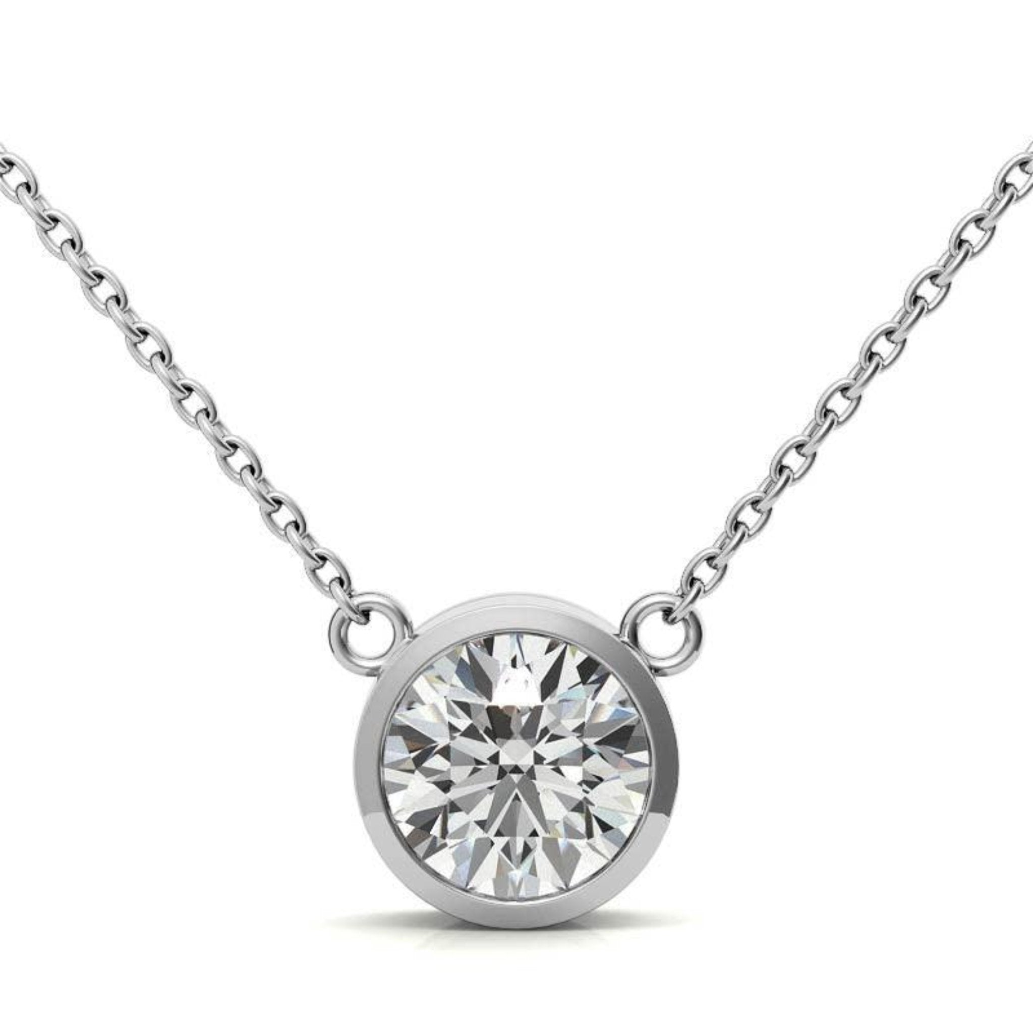 925 Sterling Silver Simplicity Solitaire Pendant AUS-653 - Auory